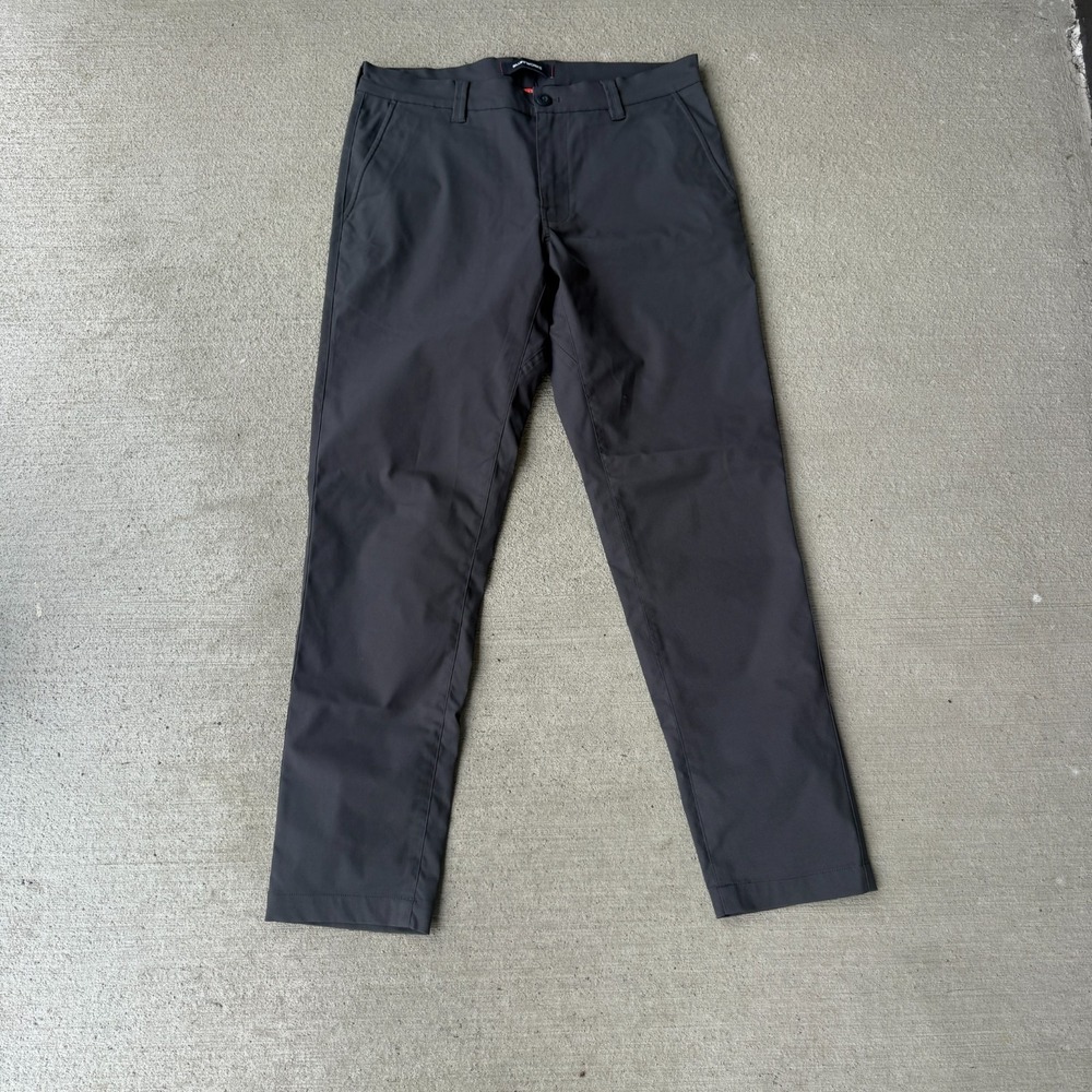 Bluff Works Mens Chino Pants Charcoal Black Tailored Fit Straight Leg Size 31x30